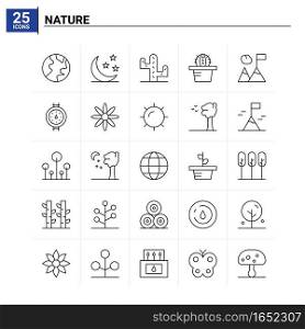 25 Nature icon set. vector background