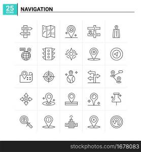 25 Navigation icon set. vector background
