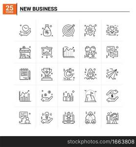 25 New Business icon set. vector background