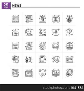 25 News icon set. vector background