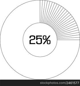 25 % pie chart percentage infographic round pie chart percentage