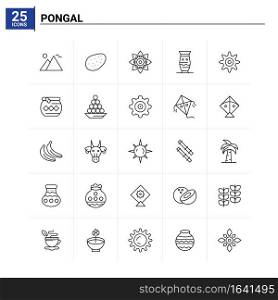 25 Pongal icon set. vector background