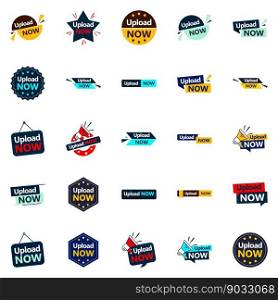 25 Premium Vector Designs in the Upload Now Pack Perfect for Advertising