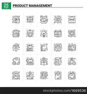 25 Product Management icon set. vector background
