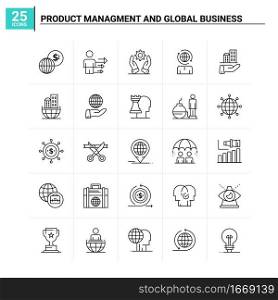 25 Product Managment And Global Business icon set. vector background
