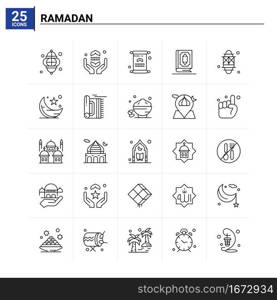 25 Ramadan icon set. vector background