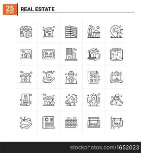 25 Real Estate icon set. vector background