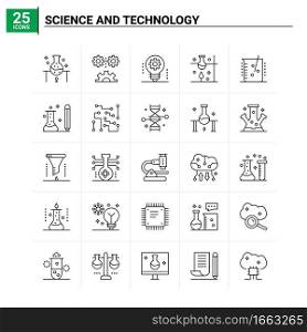 25 Science And Technology icon set. vector background