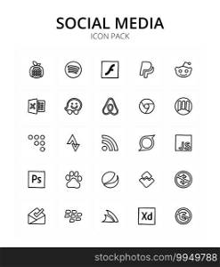 25 Social Signs and Symbols adobe, js, airbnb, superpowers, strava Editable Vector Design Elements