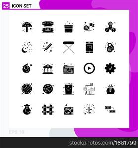 25 Solid Glyph concept for Websites Mobile and Apps money, target, relax, success, employee Editable Vector Design Elements