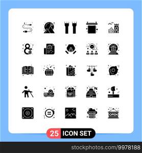 25 Solid Glyph concept for Websites Mobile and Apps wall, furniture, castle, curtains, medieval Editable Vector Design Elements