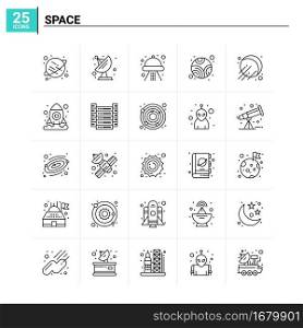 25 Space icon set. vector background