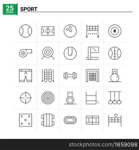 25 Sport icon set. vector background