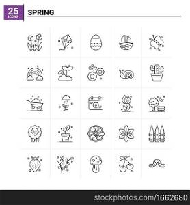 25 Spring icon set. vector background