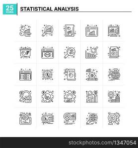 25 Statistical Analysis icon set. vector background
