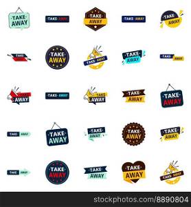25 Stunning Vector Designs in the Take Away Bundle Perfect for Take Away Promotions