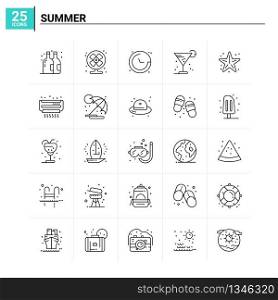 25 Summer icon set. vector background