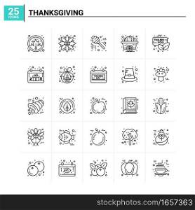 25 Thanksgiving icon set. vector background