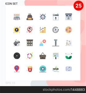 25 Thematic Vector Flat Colors and Editable Symbols of app, podcast, experiment, page, internet Editable Vector Design Elements