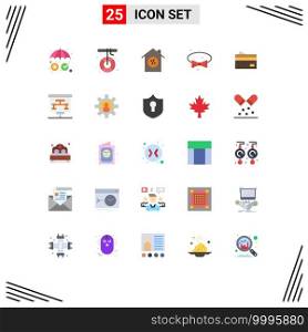 25 Thematic Vector Flat Colors and Editable Symbols of banking, wear, rescue, tie, bow Editable Vector Design Elements