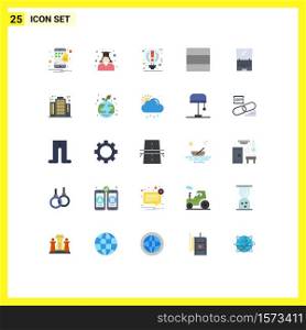 25 Thematic Vector Flat Colors and Editable Symbols of device, computer, bulb, layout, pause Editable Vector Design Elements