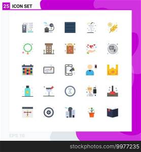 25 Thematic Vector Flat Colors and Editable Symbols of farming, straw, key, ice, drink Editable Vector Design Elements