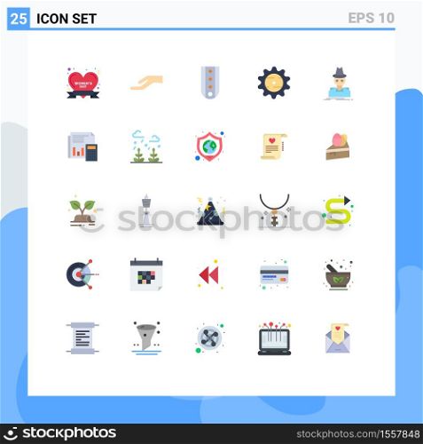 25 Thematic Vector Flat Colors and Editable Symbols of hacker, food, insignia, drink, bottle Editable Vector Design Elements