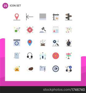 25 Thematic Vector Flat Colors and Editable Symbols of tag, vacation, coffee, panel, christmas Editable Vector Design Elements