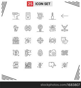 25 Thematic Vector Lines and Editable Symbols of arrow, fashion, basket, clothing, trash Editable Vector Design Elements
