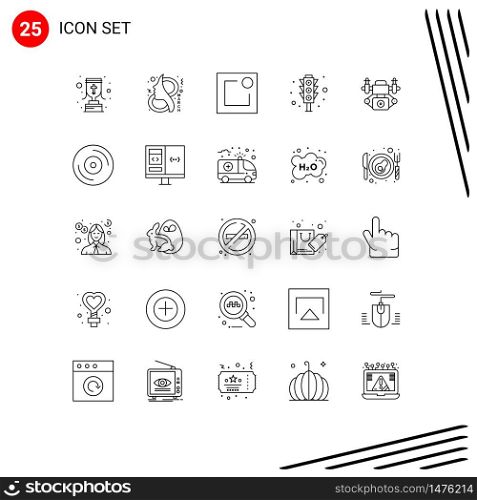 25 Thematic Vector Lines and Editable Symbols of camera, traffic signal, women, traffic lights, signal Editable Vector Design Elements
