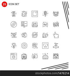 25 Thematic Vector Lines and Editable Symbols of camera, traffic signal, women, traffic lights, signal Editable Vector Design Elements