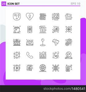 25 Thematic Vector Lines and Editable Symbols of cauldron, indicator, servers, directional, gdpr Editable Vector Design Elements