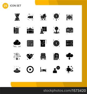 25 Thematic Vector Solid Glyphs and Editable Symbols of copyright, business, weding, search, laboratory Editable Vector Design Elements