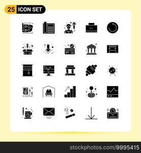 25 Thematic Vector Solid Glyphs and Editable Symbols of restore, school bag, conversation, school, bag Editable Vector Design Elements