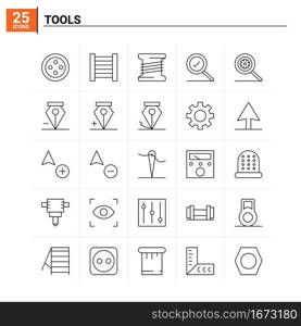 25 Tools icon set. vector background