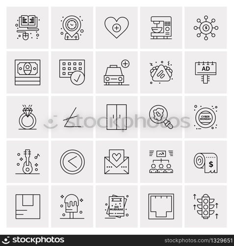 25 Universal Business Icons Vector. Creative Icon Illustration to use in web and Mobile Related project.