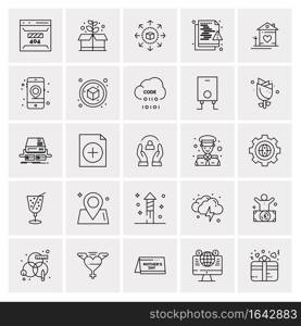 25 Universal Business Icons Vector. Creative Icon Illustration to use in web and Mobile Related project.