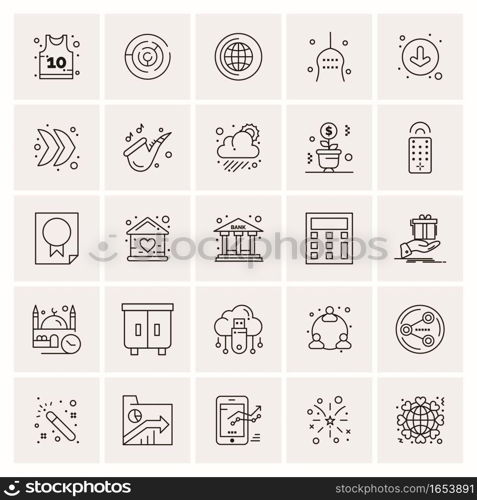 25 Universal Business Icons Vector. Creative Icon Illustration to use in web and Mobile Related project.