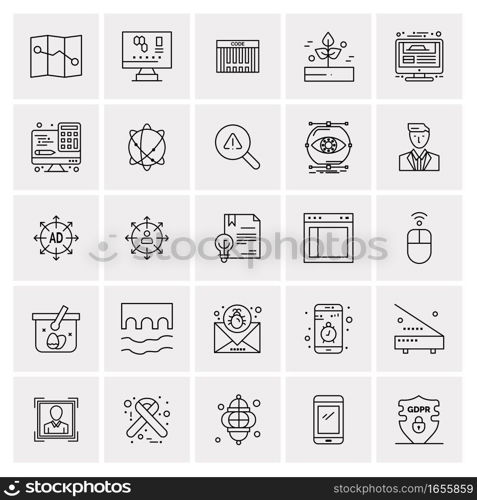 25 Universal Business Icons Vector. Creative Icon Illustration to use in web and Mobile Related project.