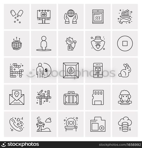 25 Universal Business Icons Vector. Creative Icon Illustration to use in web and Mobile Related project.