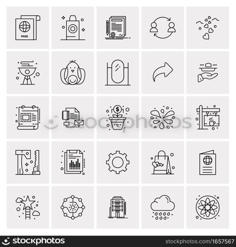 25 Universal Business Icons Vector. Creative Icon Illustration to use in web and Mobile Related project.