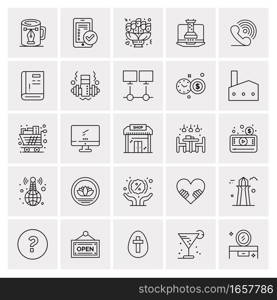 25 Universal Business Icons Vector. Creative Icon Illustration to use in web and Mobile Related project.