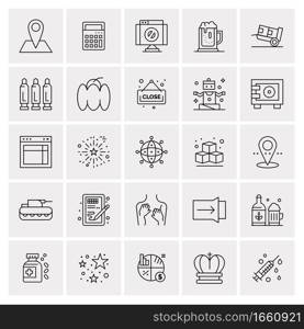 25 Universal Business Icons Vector. Creative Icon Illustration to use in web and Mobile Related project.