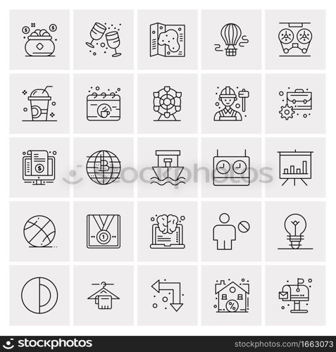 25 Universal Business Icons Vector. Creative Icon Illustration to use in web and Mobile Related project.