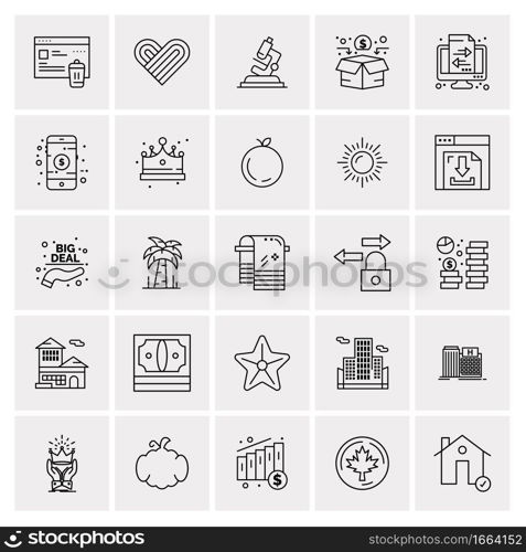 25 Universal Business Icons Vector. Creative Icon Illustration to use in web and Mobile Related project.