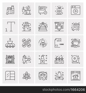 25 Universal Business Icons Vector. Creative Icon Illustration to use in web and Mobile Related project.