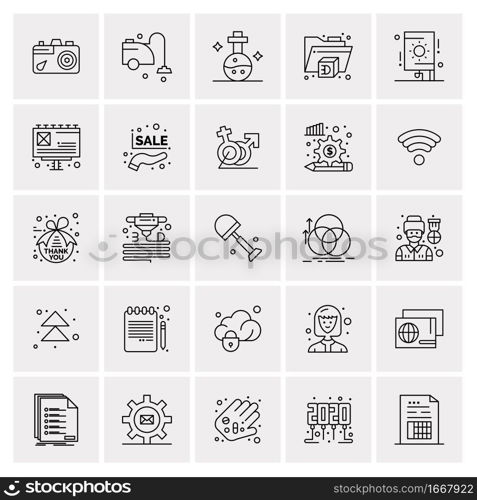 25 Universal Business Icons Vector. Creative Icon Illustration to use in web and Mobile Related project.