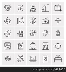 25 Universal Business Icons Vector. Creative Icon Illustration to use in web and Mobile Related project.