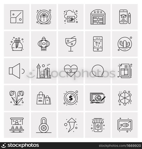 25 Universal Business Icons Vector. Creative Icon Illustration to use in web and Mobile Related project.