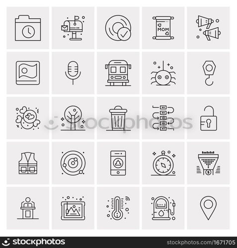 25 Universal Business Icons Vector. Creative Icon Illustration to use in web and Mobile Related project.